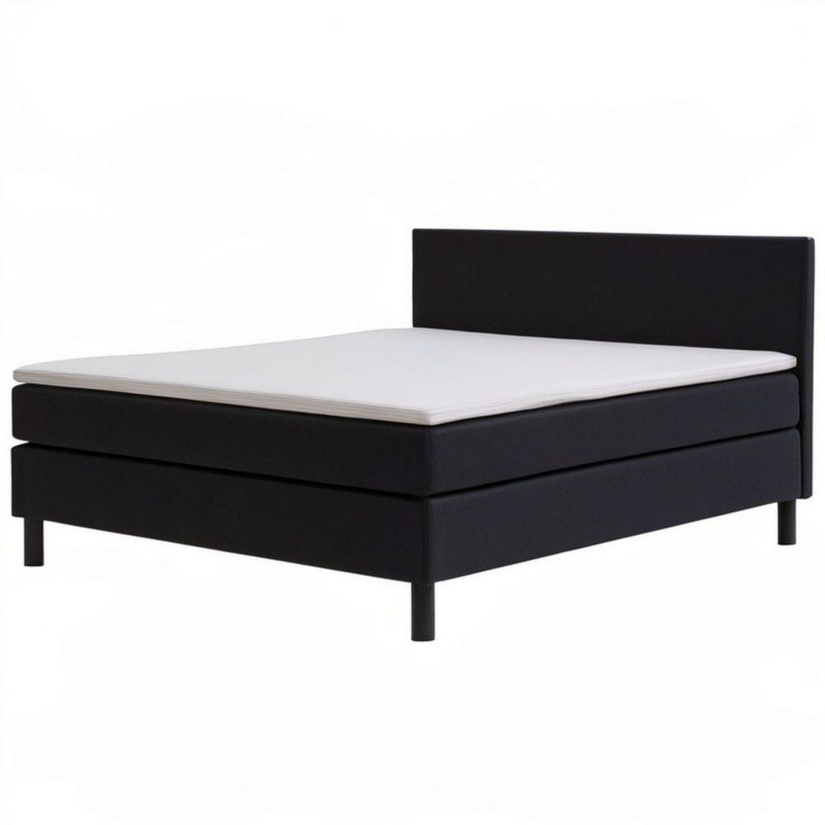 Boxspringbett mit Matratze 180 x 200 cm Schwarz/Weiss PU-Kunstleder
