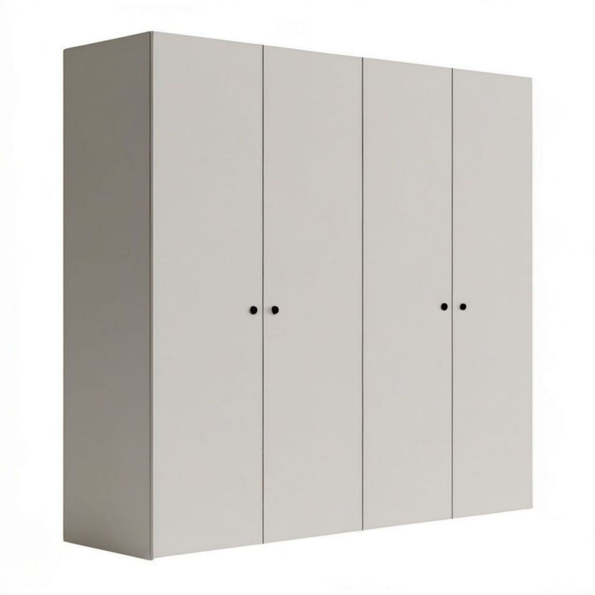 Weisser 4-türiger Kleiderschrank aus melaminbeschichteter Spanplatte, 200 × 60 × 200 cm